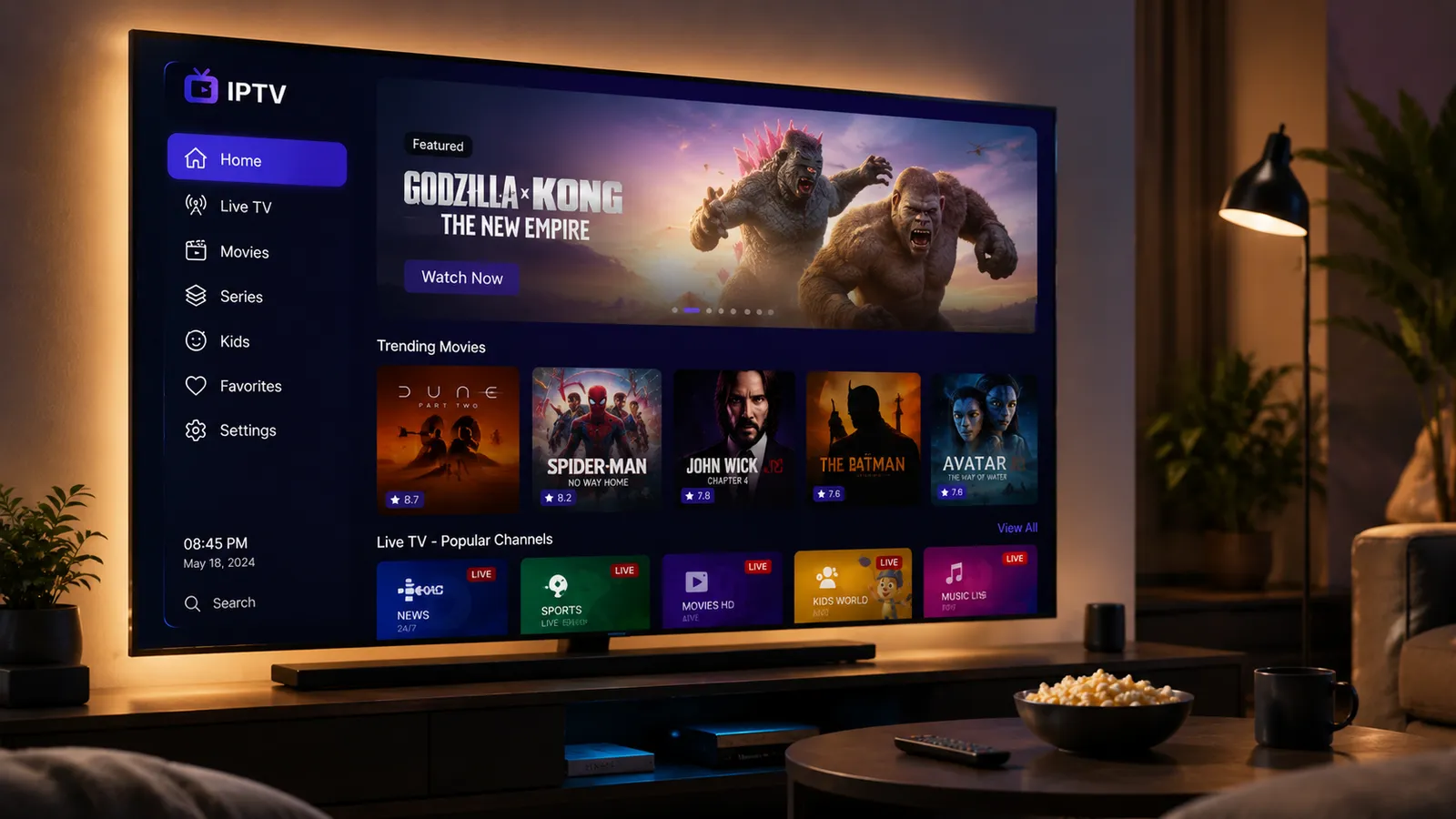 Filmer och serier i 4K via IPTV på Smart-TV