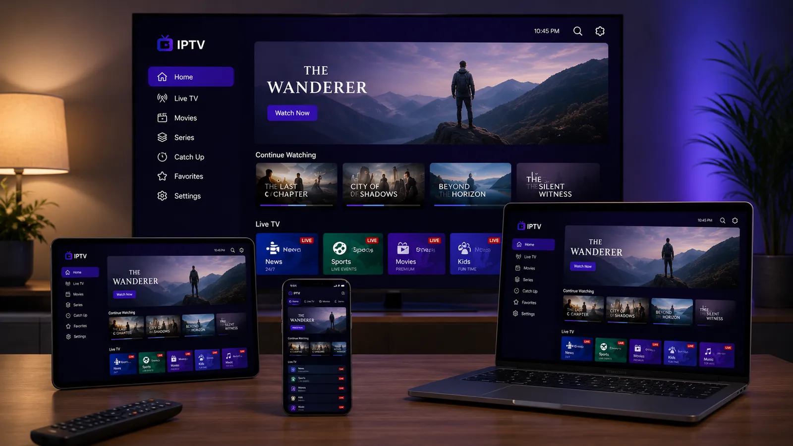 IPTV Nordic op meerdere apparaten – Smart-TV, tablet, mobiel en laptop