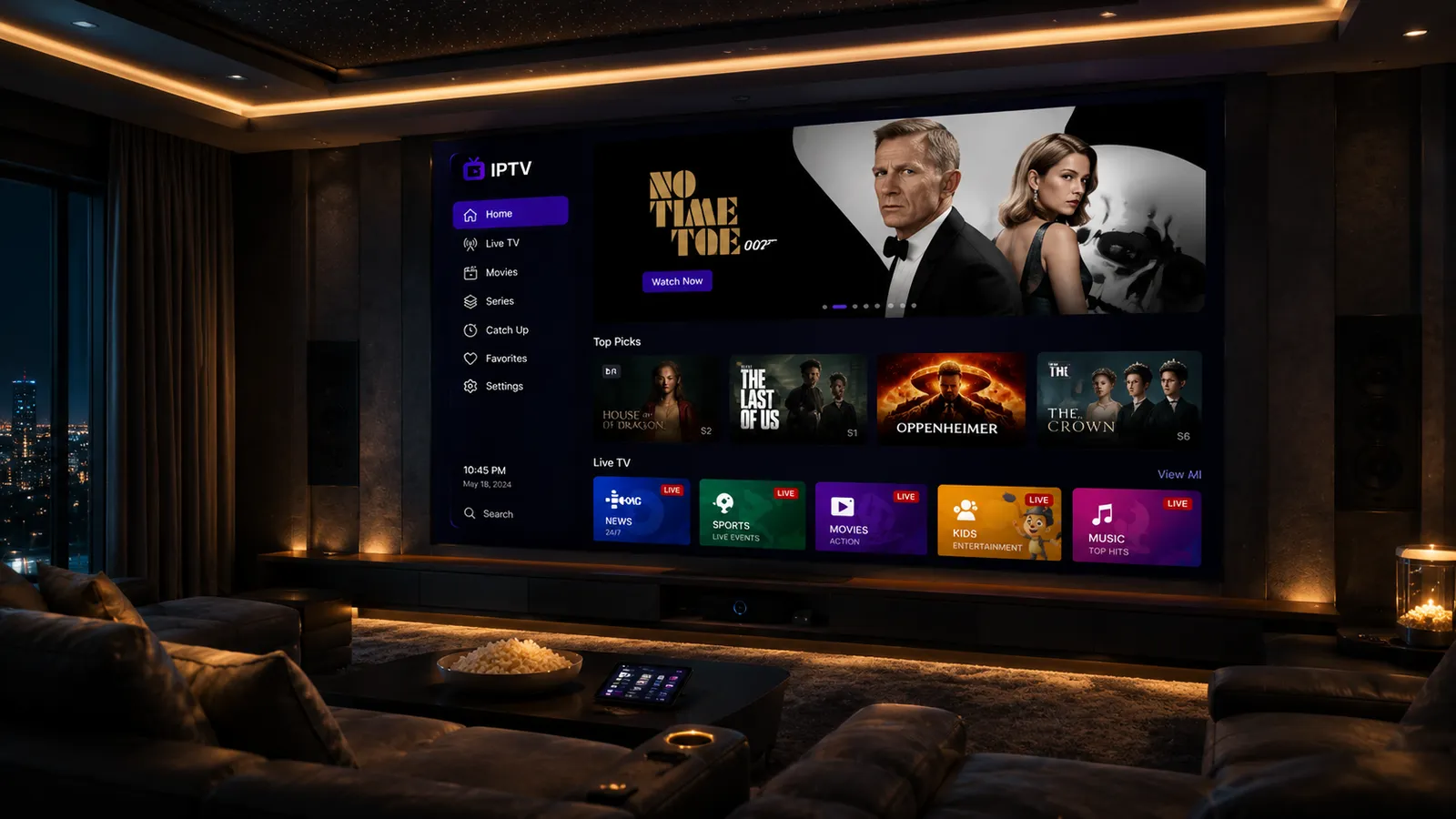 IPTV i 4K på storbild i hemmabio